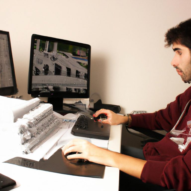 Person studying computer architecture concept